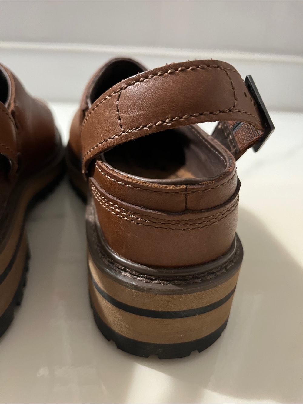 L.L. Bean Brown Leather Women's Slingback Clogs - Picture 5 of 10